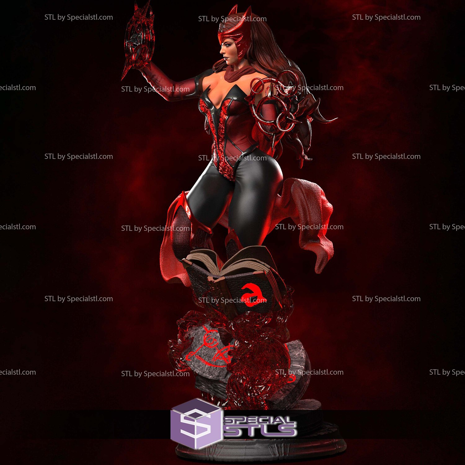 Scarlet Witch Red Wanda Maximoff 3D Print Files STL Model — view 7
