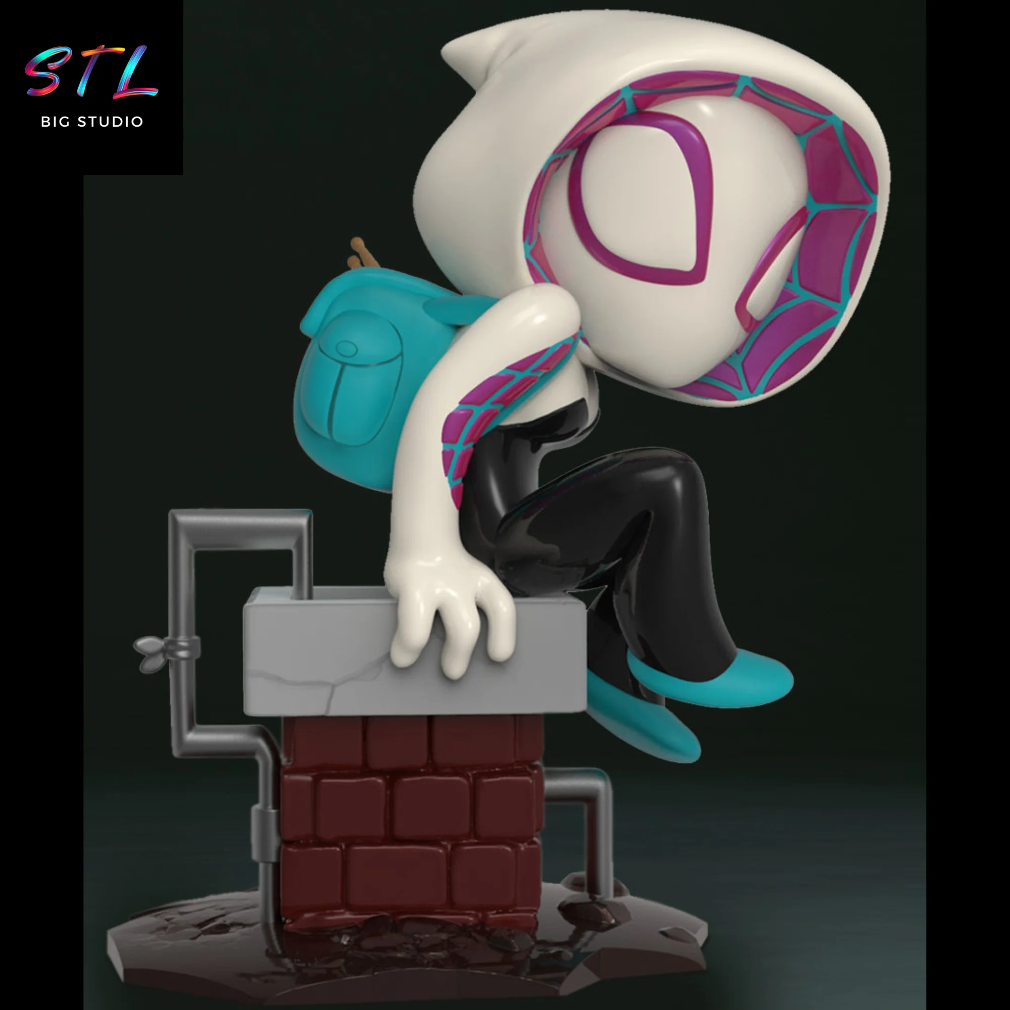 Spider Gwen Chibi STL Figure | 3D Printable Model | Marvel Model