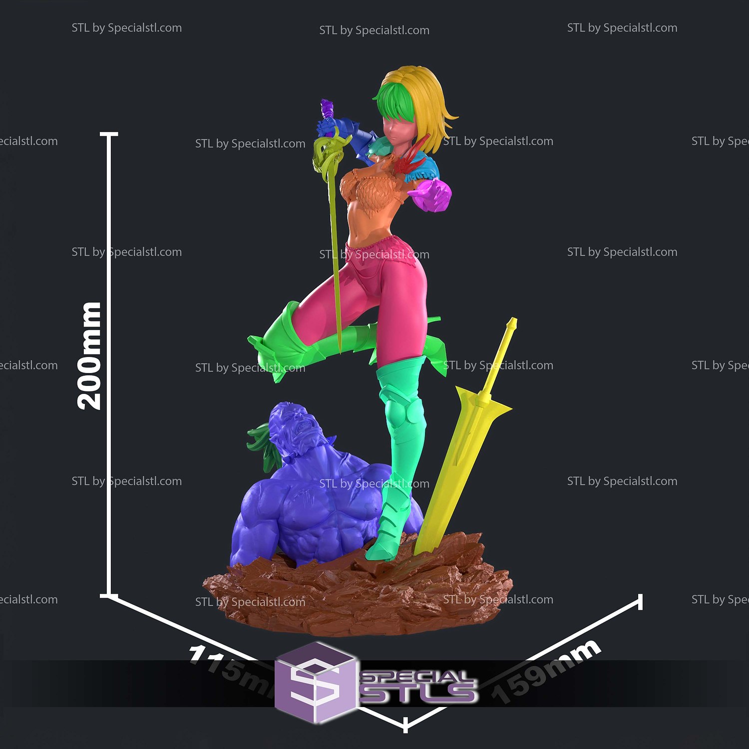 Cha Hae-In Beach Outfit Demon Base STL Files 3D Model — view 6