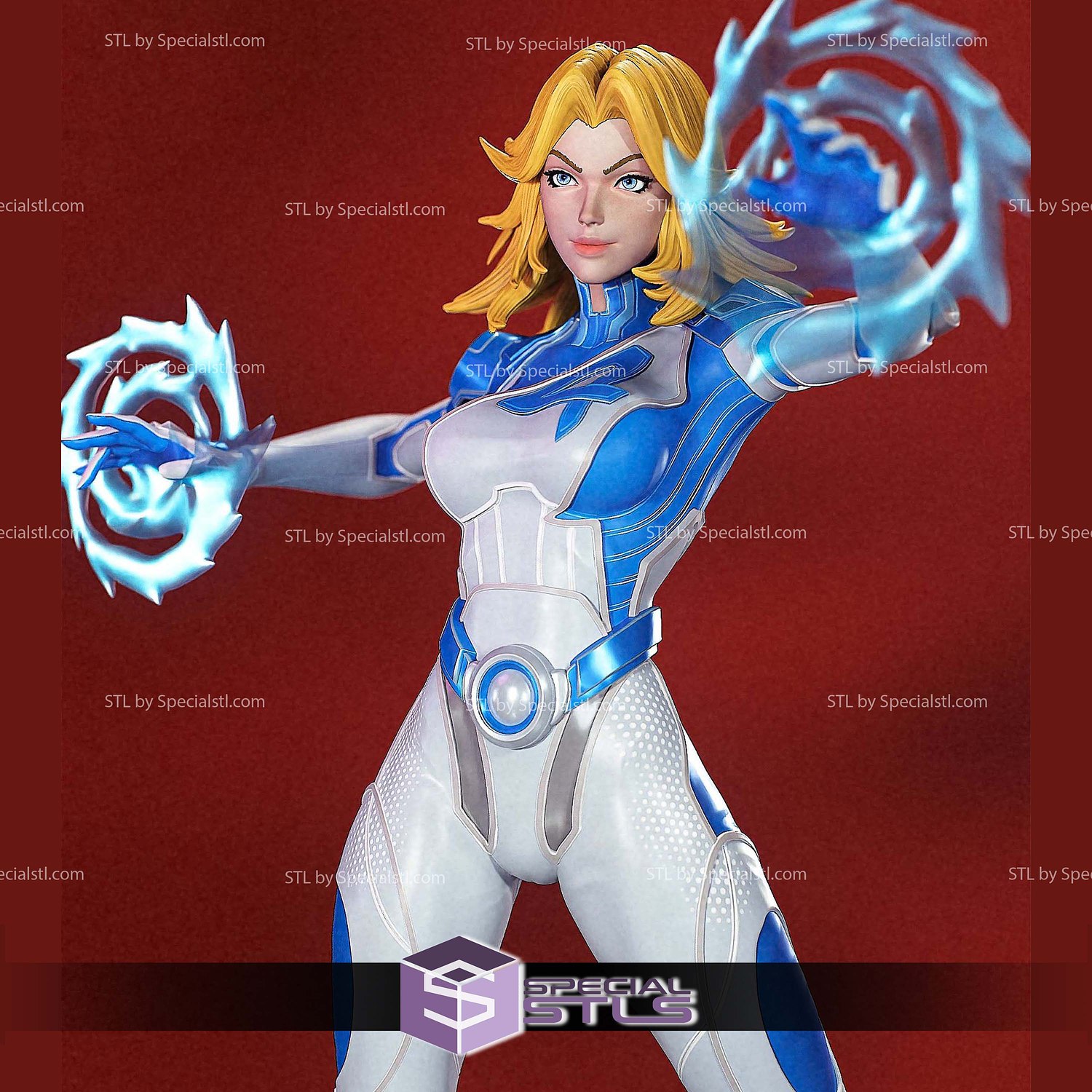 Invisible Woman Marvel Rivals 3D Printer Files STL Model — view 2
