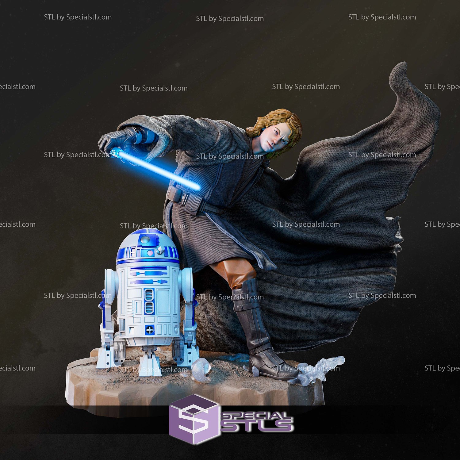 Anakin Skywalker and R2D2 217mm 3D Printer Files STL Model — view 2