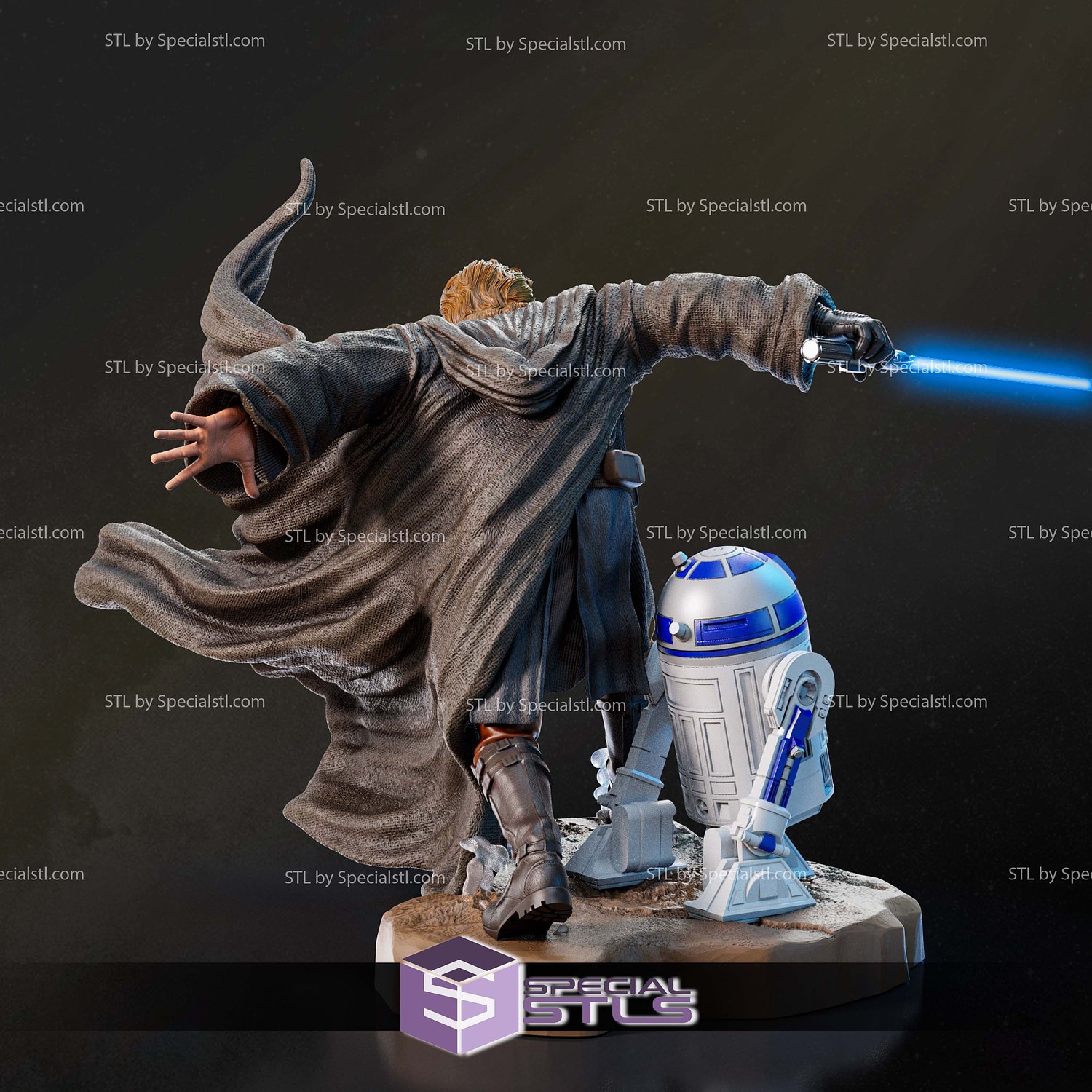 Anakin Skywalker and R2D2 217mm 3D Printer Files STL Model — view 4