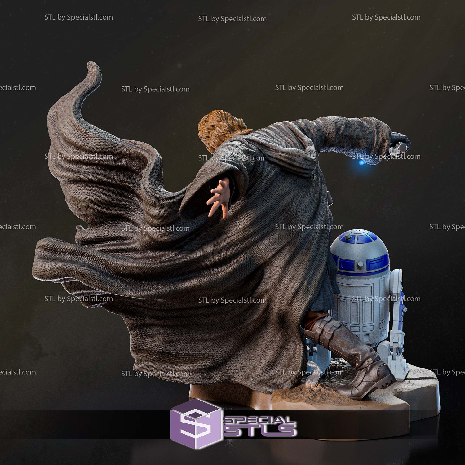 Anakin Skywalker and R2D2 217mm 3D Printer Files STL Model — view 5