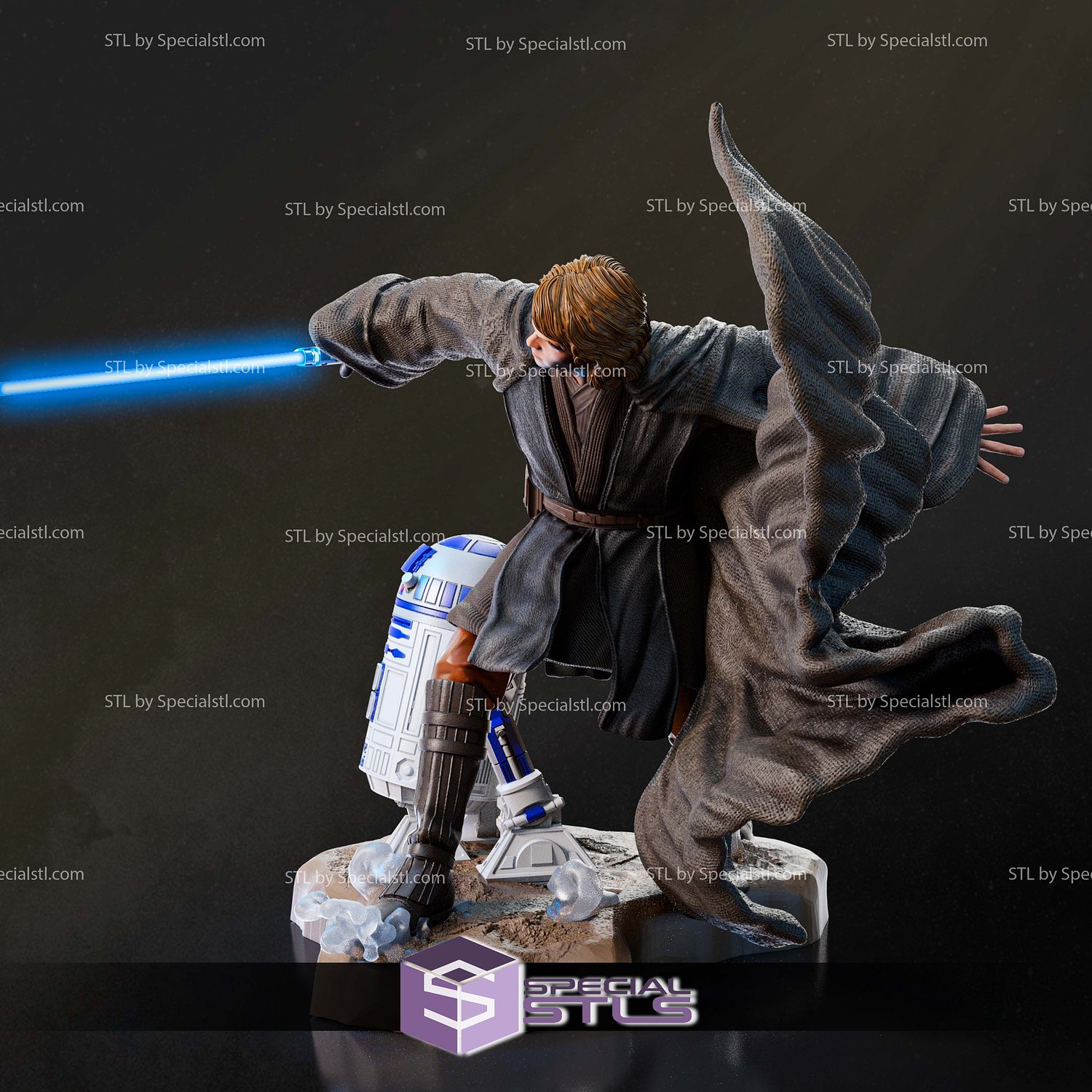 Anakin Skywalker and R2D2 217mm 3D Printer Files STL Model — view 7