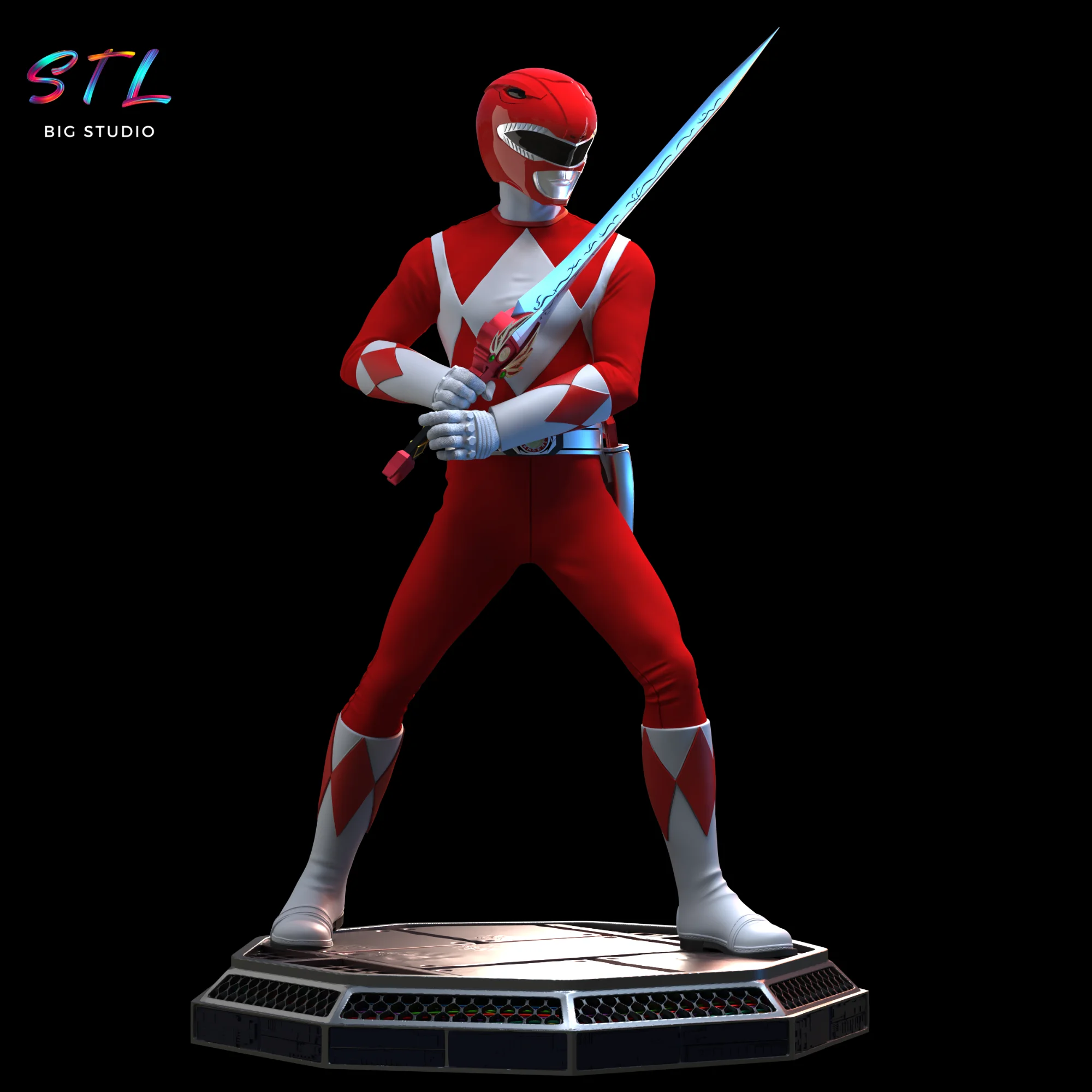 Red Power Ranger STL | 3D Printable Model Model — view 2