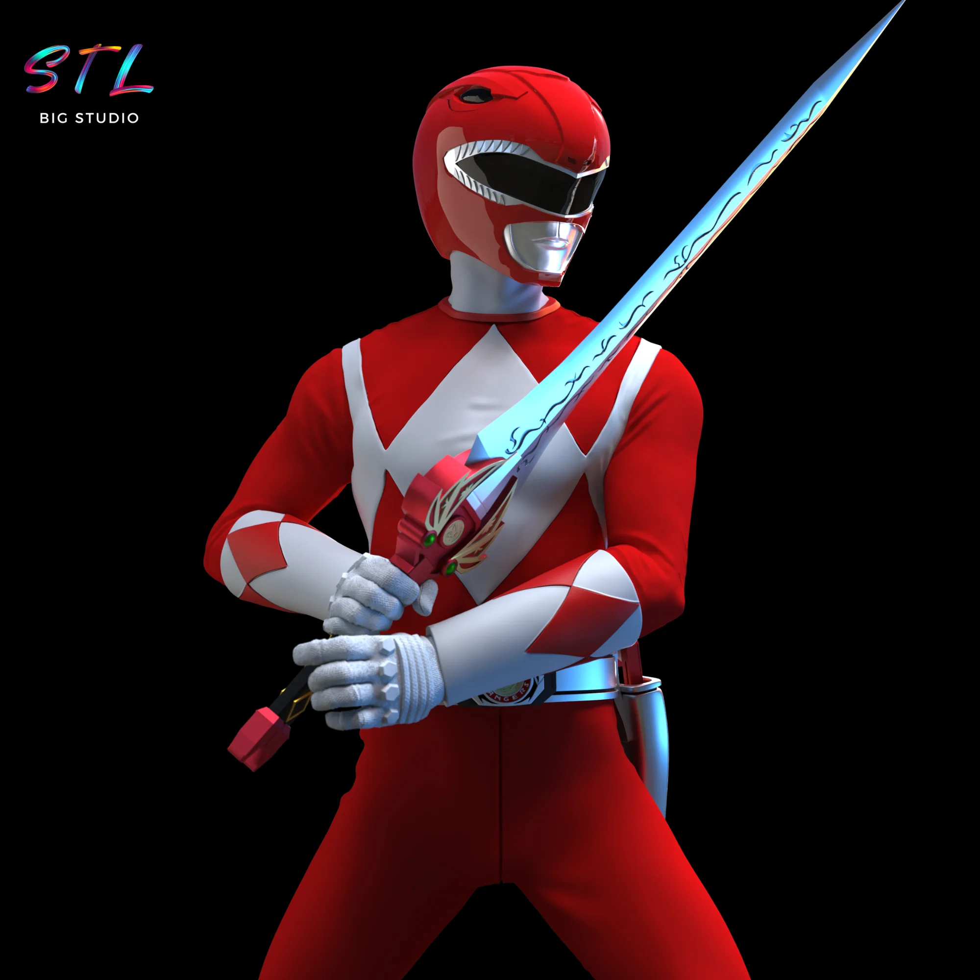 Red Power Ranger STL | 3D Printable Model Model — view 4
