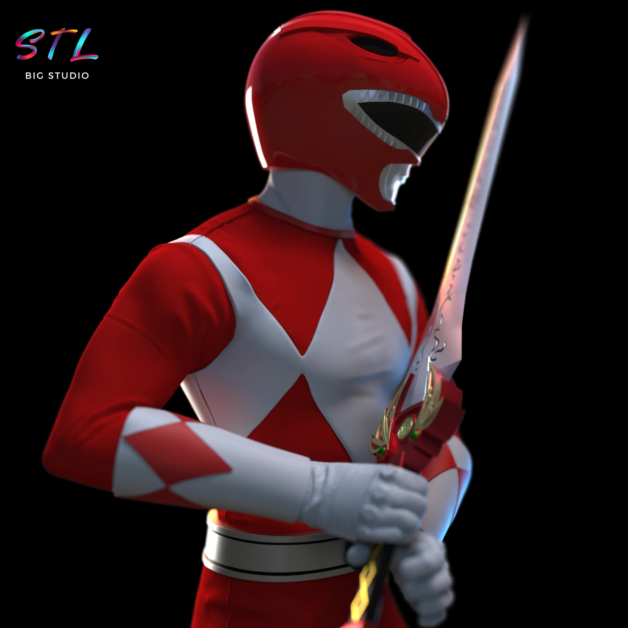 Red Power Ranger STL | 3D Printable Model Model — view 5