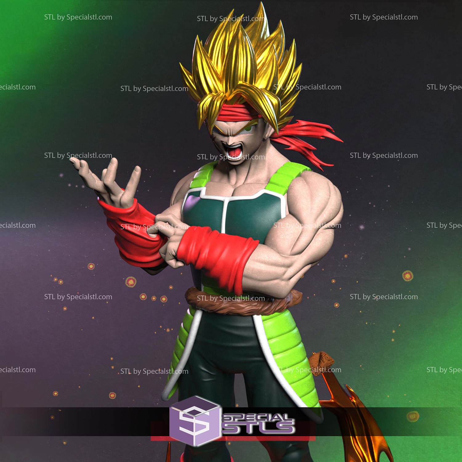 Bardock SSJ Dragonball STL Files 3D Model — view 2