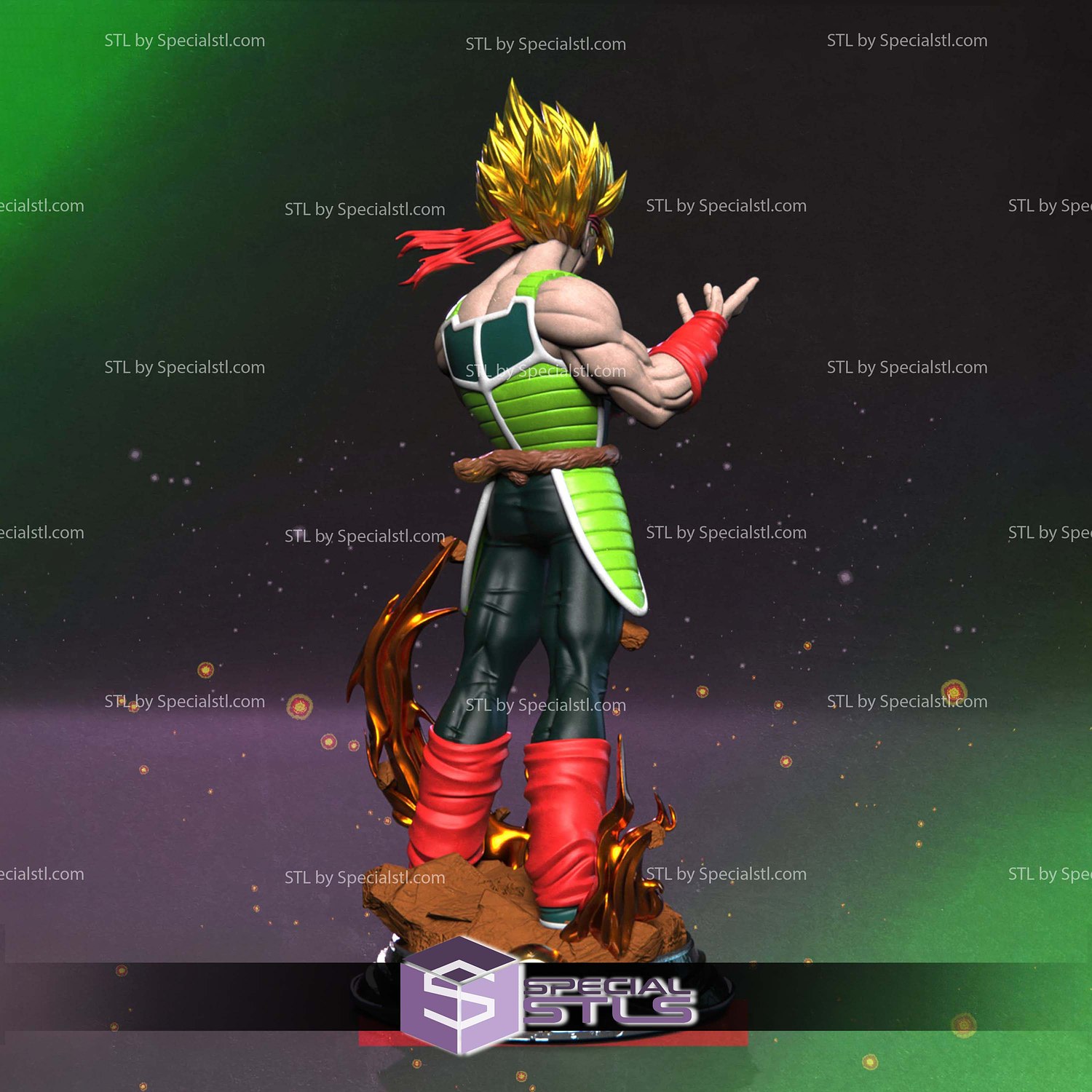 Bardock SSJ Dragonball STL Files 3D Model — view 4
