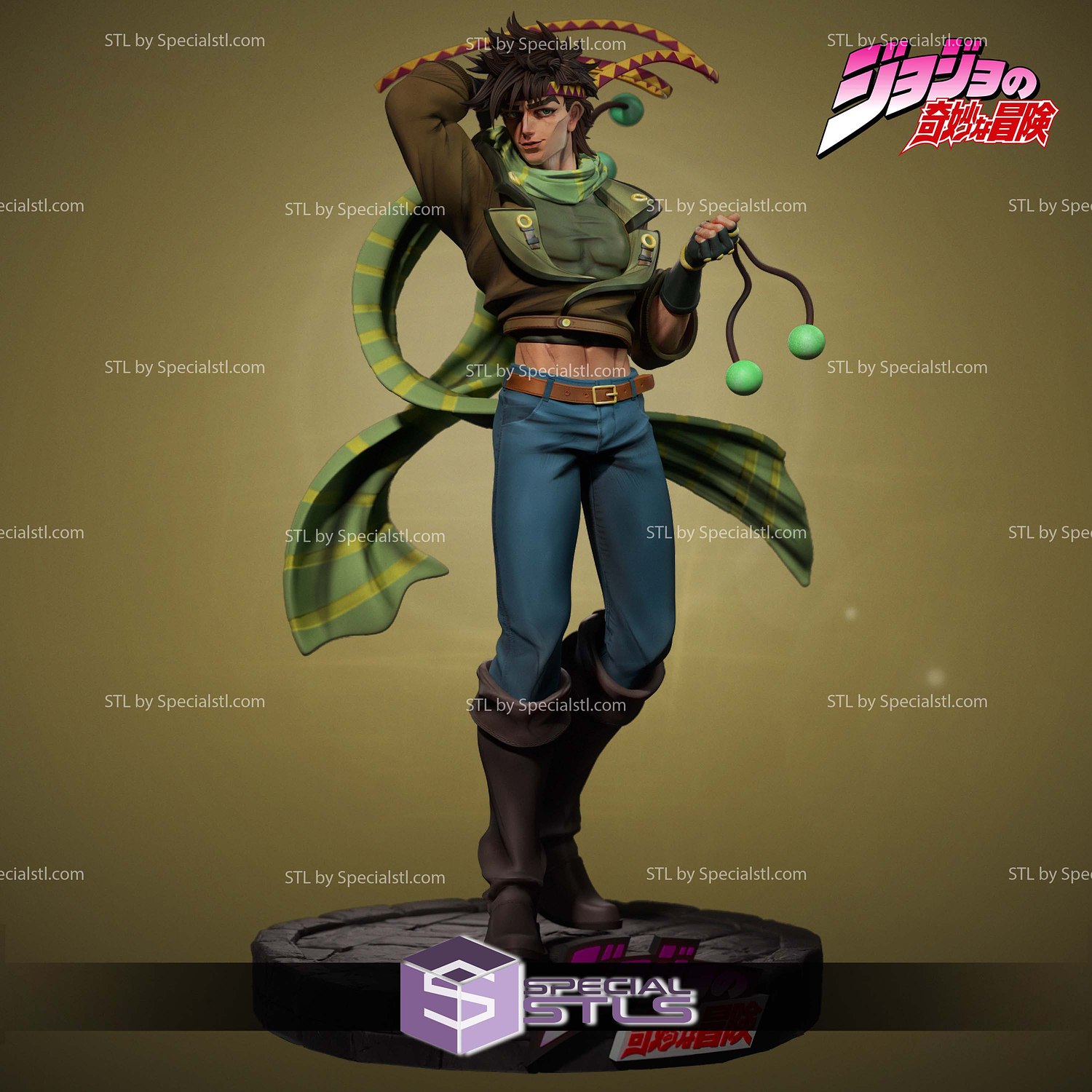 Joseph Joestar JOJOs Bizarre Adventure 3D Print Files STL Model — view 2