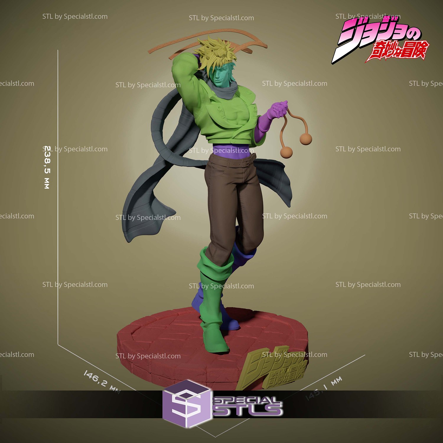 Joseph Joestar JOJOs Bizarre Adventure 3D Print Files STL Model — view 6