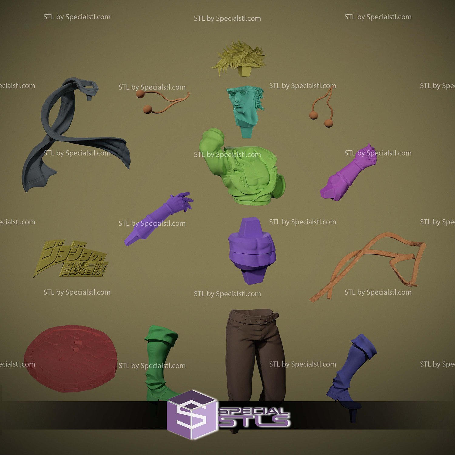Joseph Joestar JOJOs Bizarre Adventure 3D Print Files STL Model — view 7