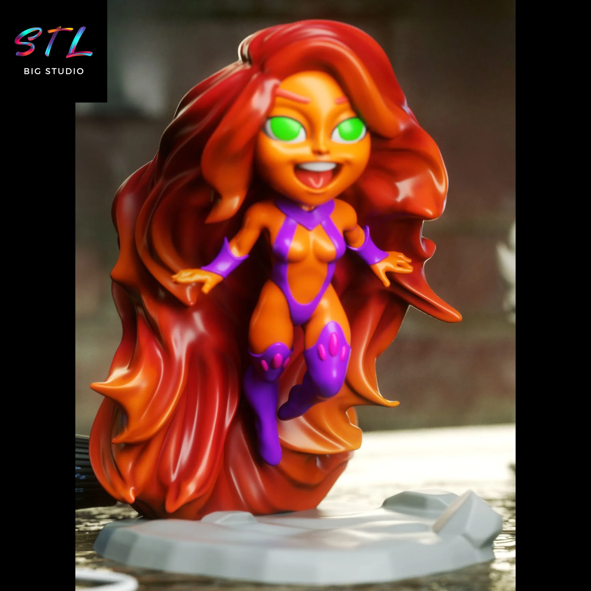 Starfire Chibi STL | Teen Titans | DC Comics 3D Printable Figure Model
