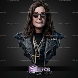 Ozzy Osbourne Portrait Bust 300mm STL Files 3D Model