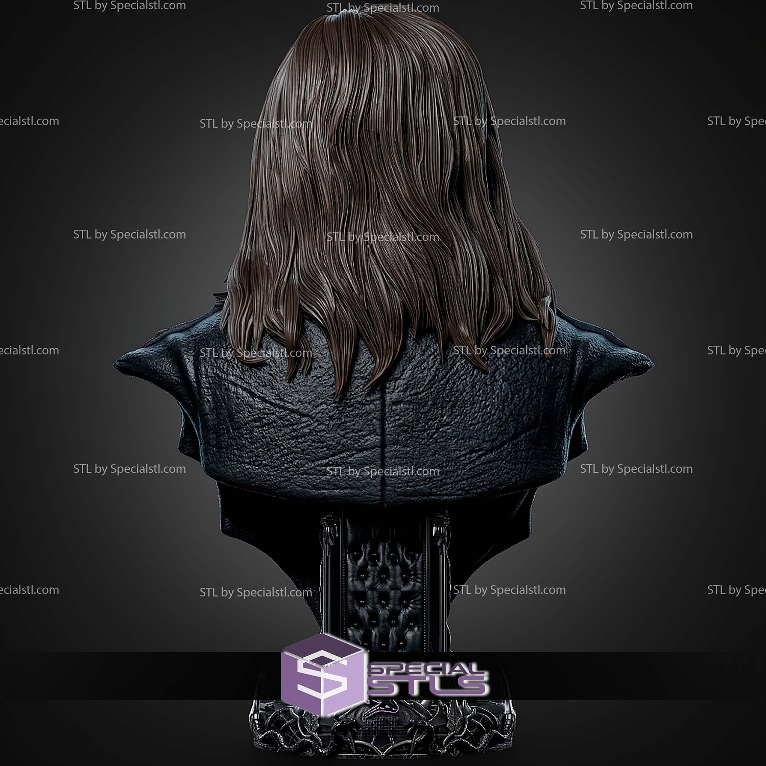 Ozzy Osbourne Portrait Bust 300mm STL Files 3D Model — view 3