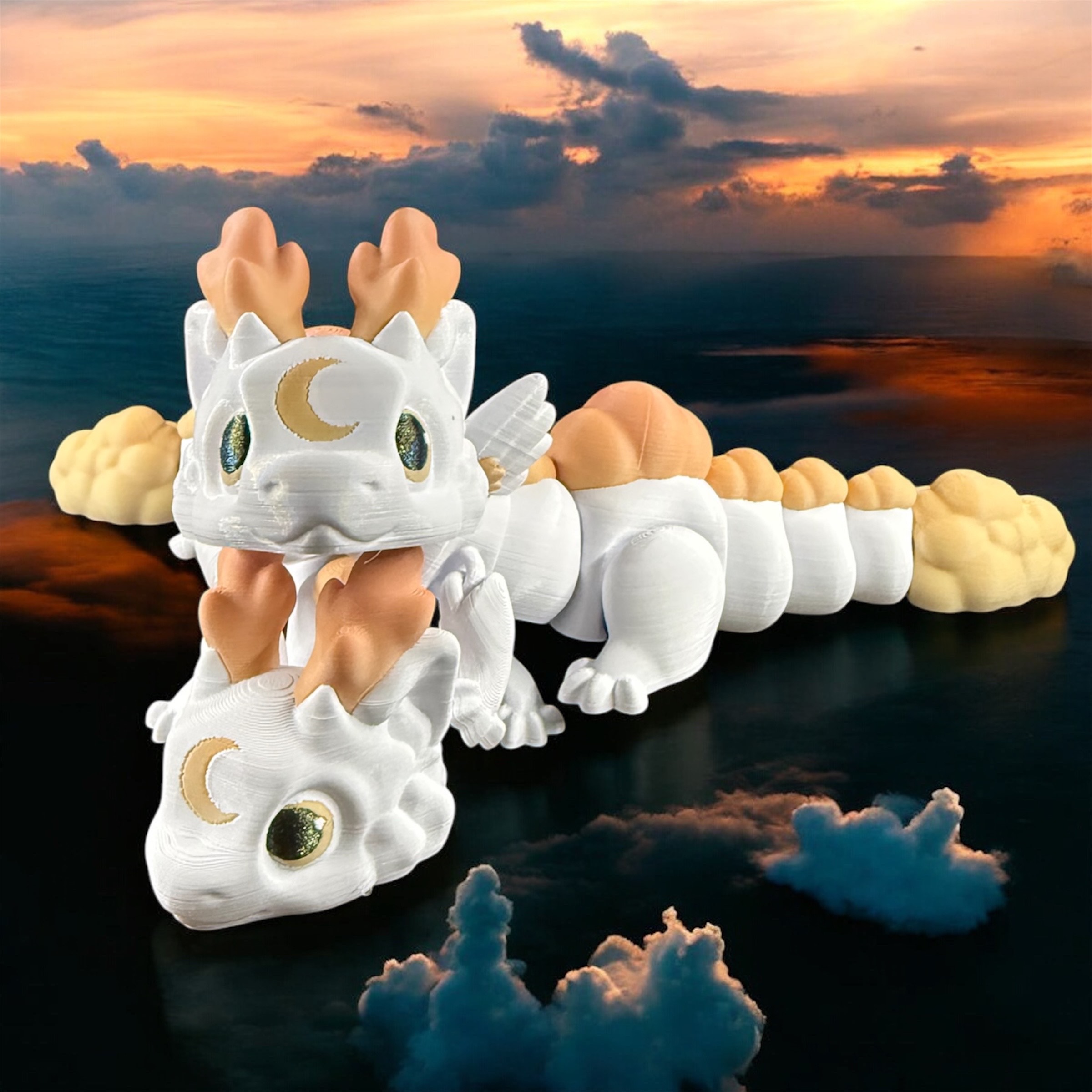 Teen Cloud and Fluffwing Dragon 3D STL Model — view 2