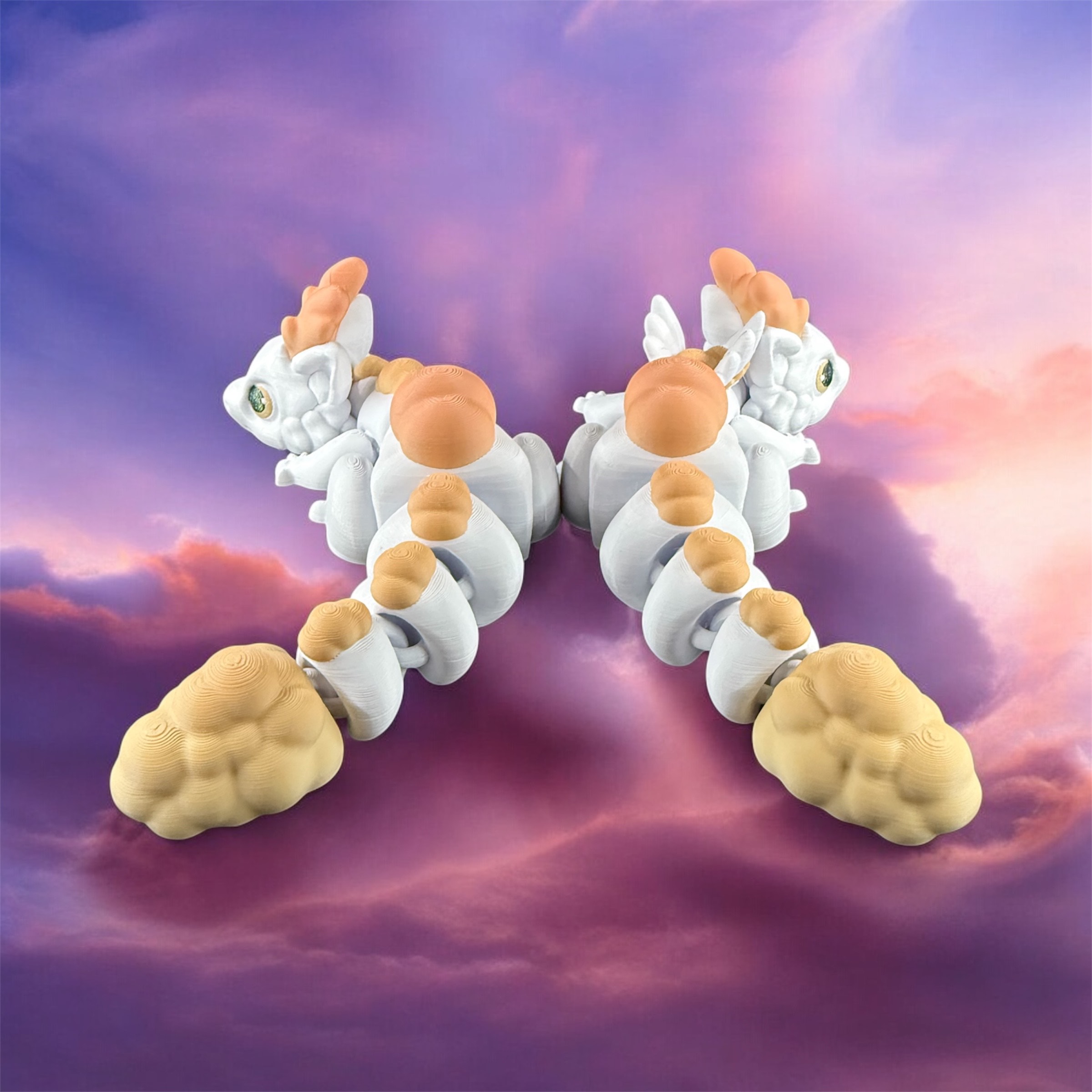Teen Cloud and Fluffwing Dragon 3D STL Model — view 3