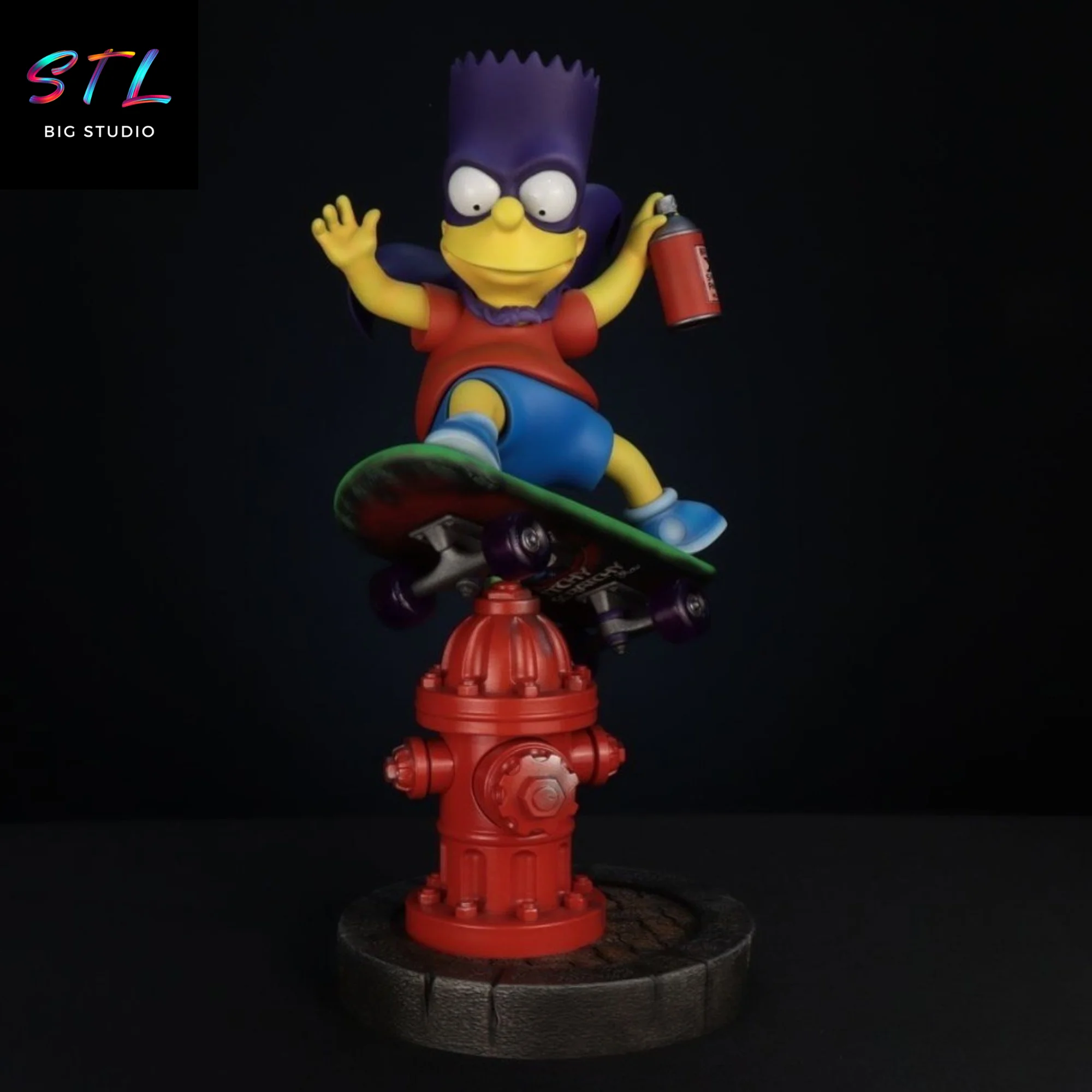 STL Bart Simpson on Skateboard (Bartman) | 3D Printable Figure | The Simpsons Model — view 2