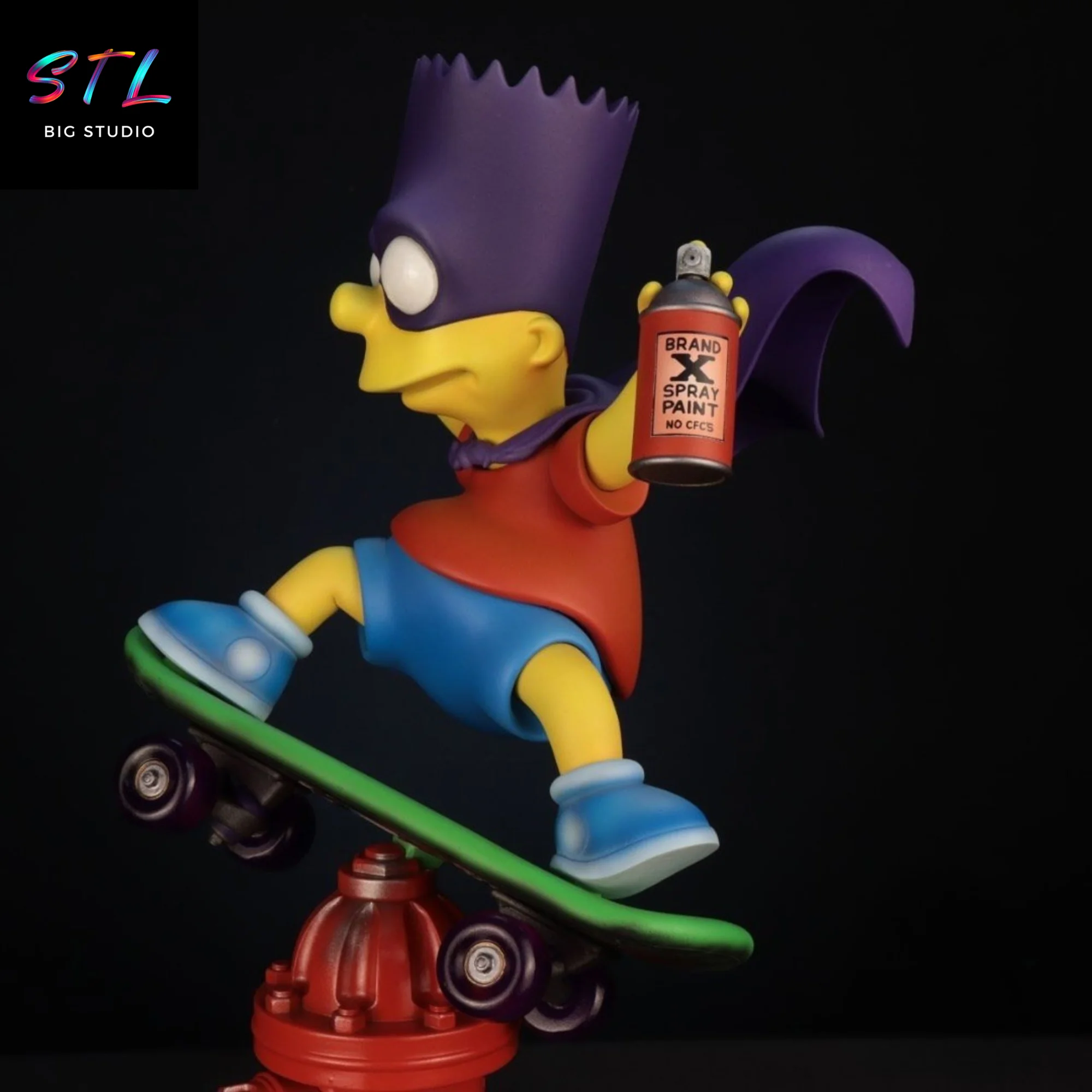 STL Bart Simpson on Skateboard (Bartman) | 3D Printable Figure | The Simpsons Model — view 3