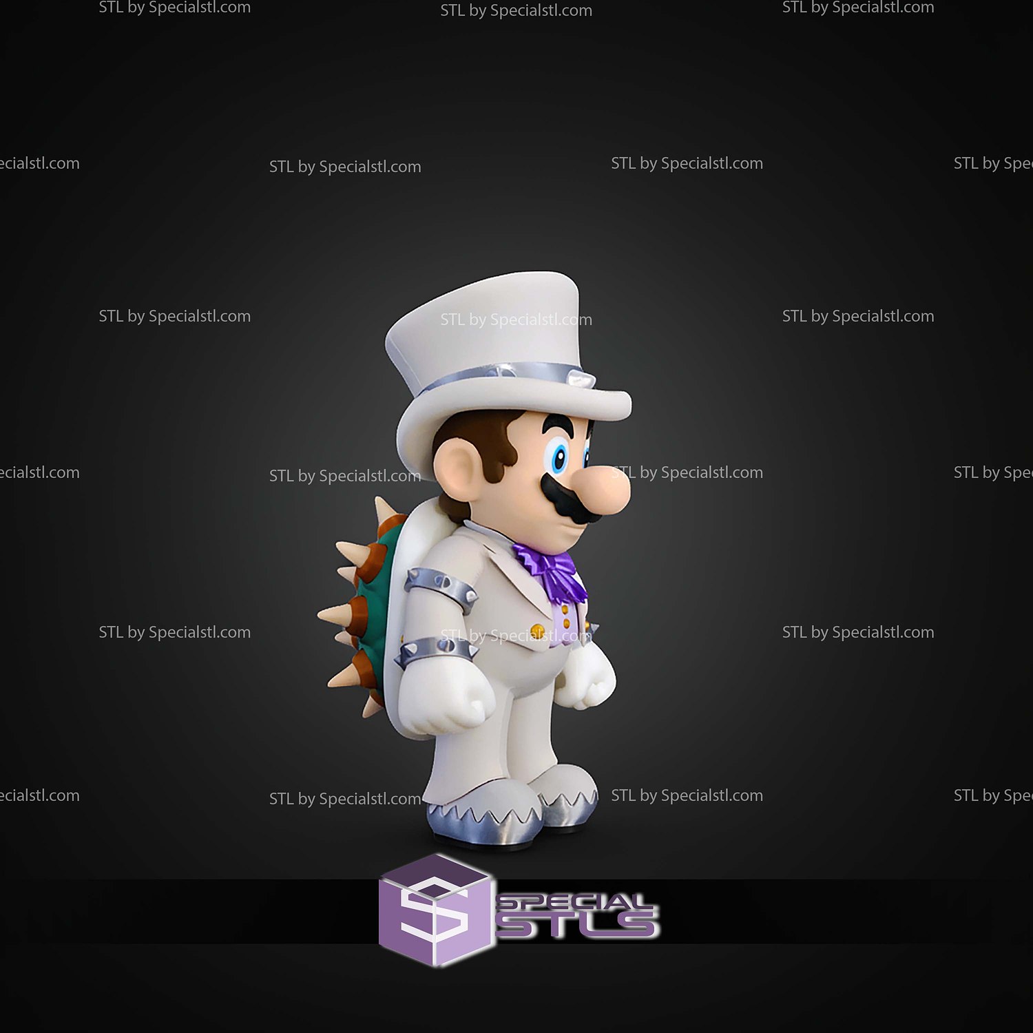 Basic STL Files Wedding Mario Multipart 3D Model — view 2