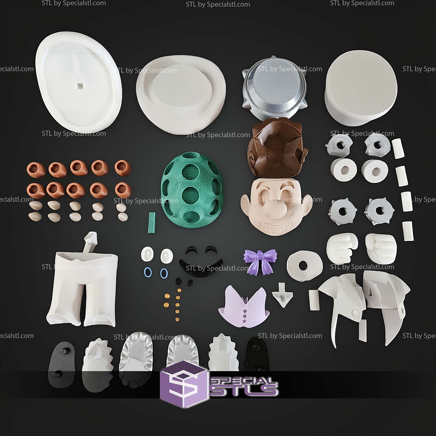 Basic STL Files Wedding Mario Multipart 3D Model — view 4
