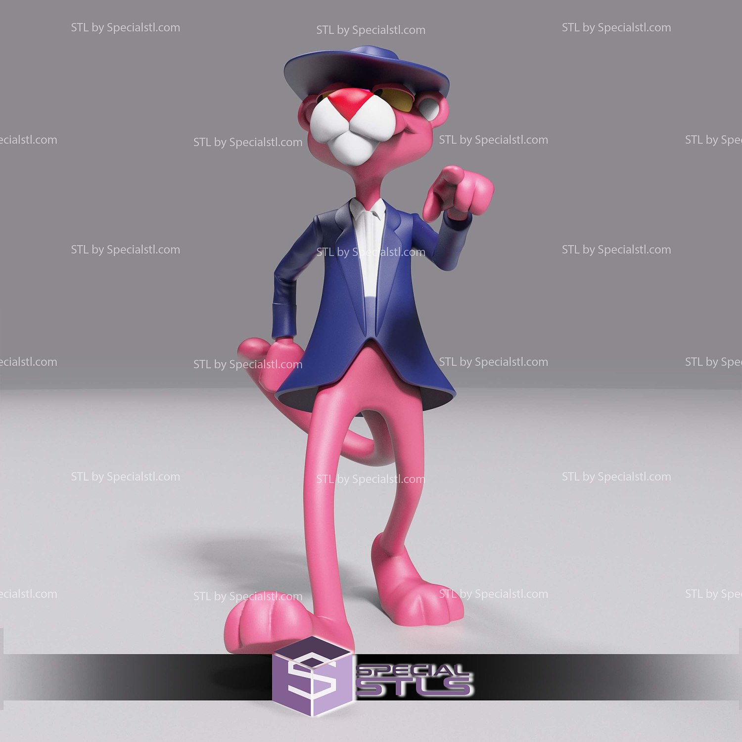 Pink Panther Gentleman 3D Printer Files STL Model — view 2