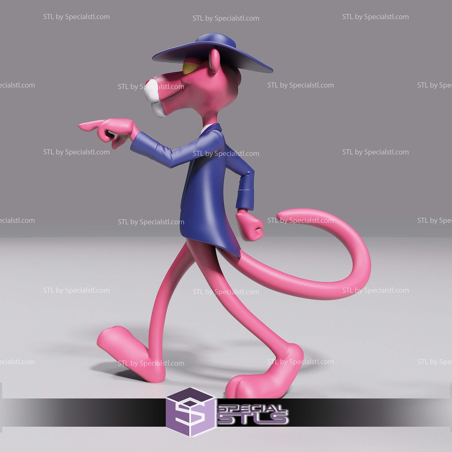 Pink Panther Gentleman 3D Printer Files STL Model — view 3