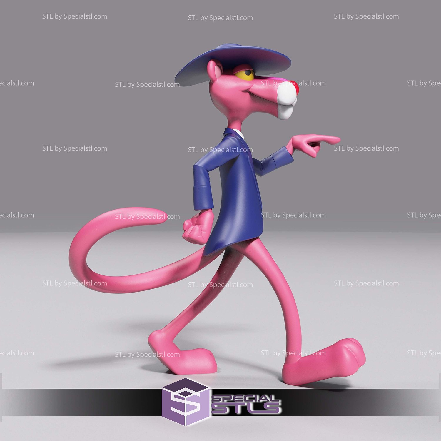 Pink Panther Gentleman 3D Printer Files STL Model — view 5