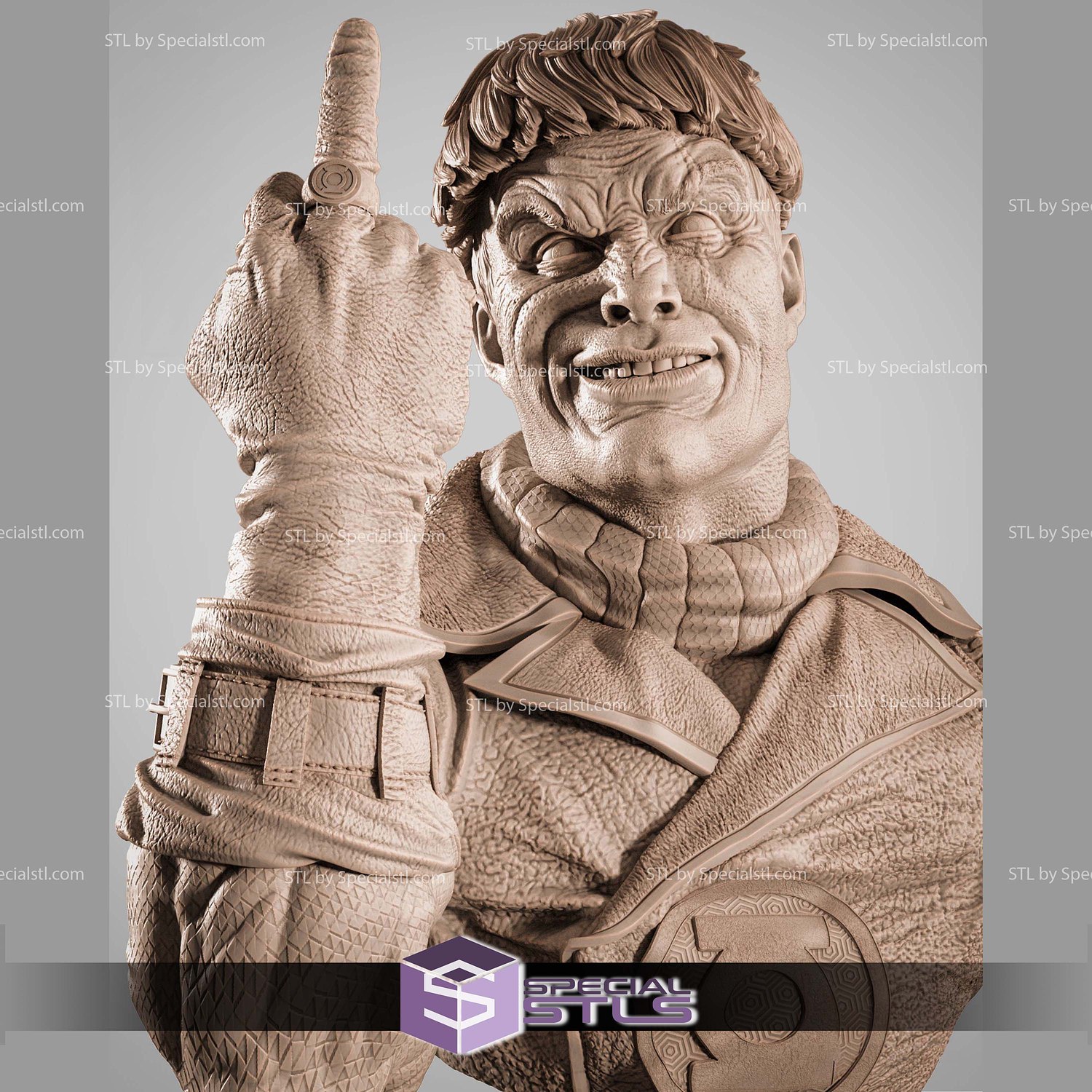 Guy Gardner Portrait Bust 352mm STL Files 3D Model — view 2