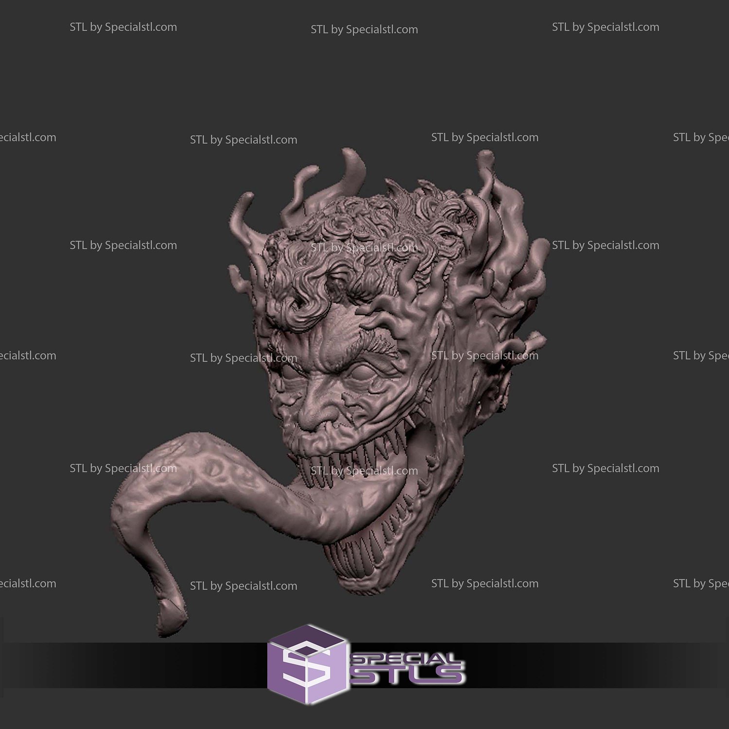 Custom Head STL Carnage Dual Face 3D Model — view 2