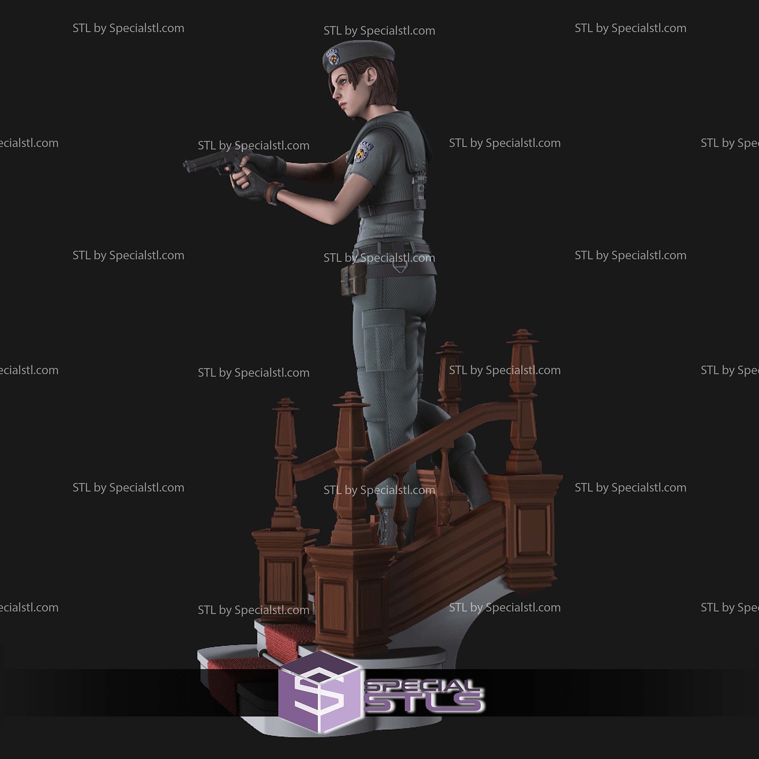 Jill Valentine Police Suit 3D Print Files STL Model — view 4