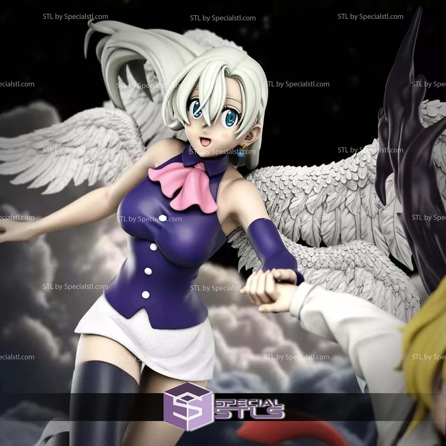 Meliodas and Elizabeth 200mm STL Files 3D Model — view 4