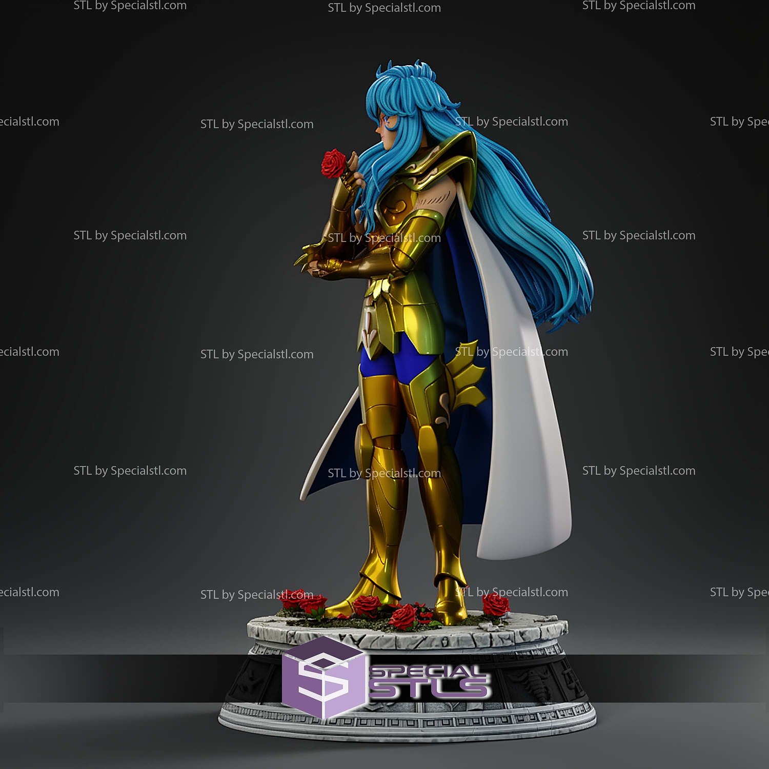 Aphrodite Of Pisces With Rose STL Files 3D Model — view 2