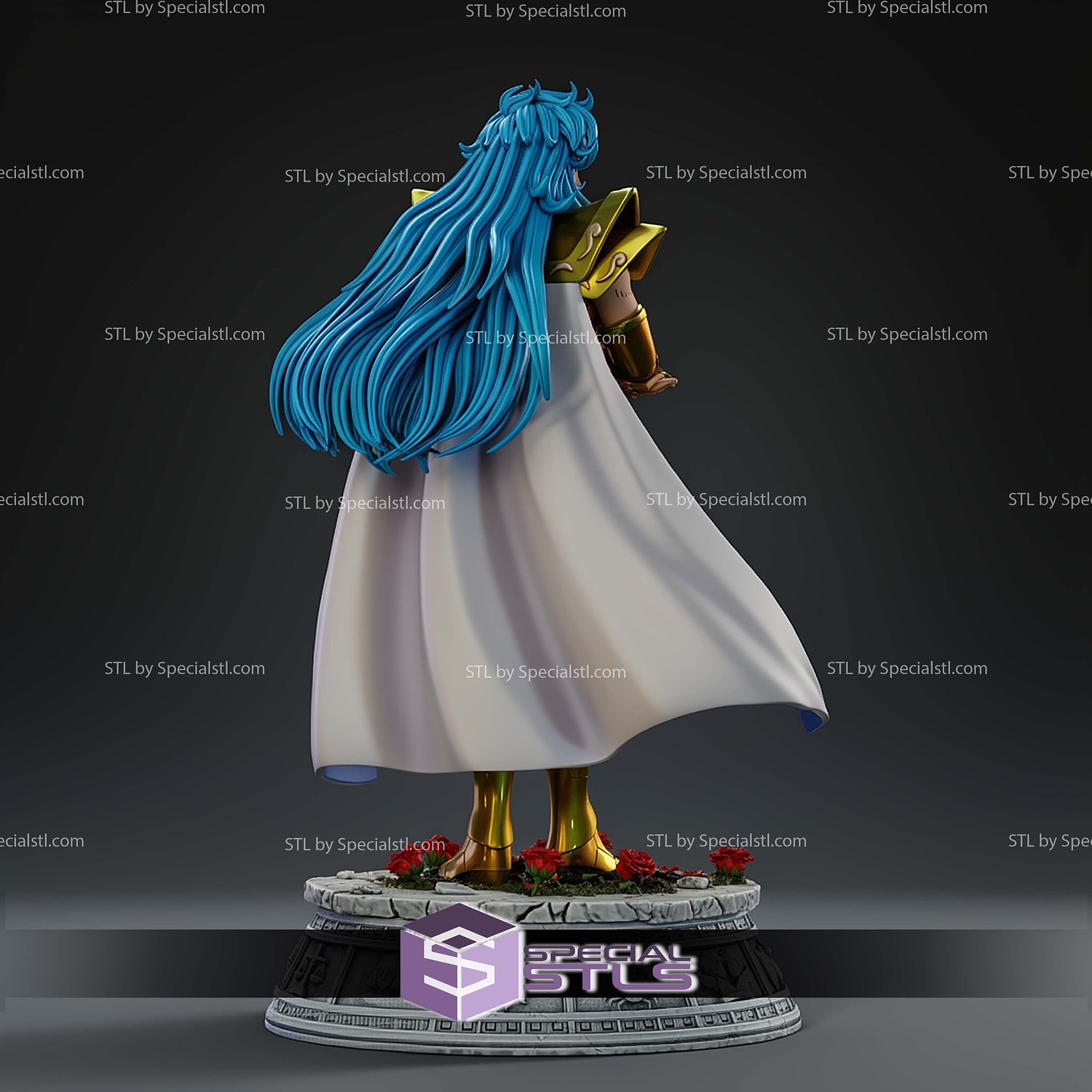 Aphrodite Of Pisces With Rose STL Files 3D Model — view 3