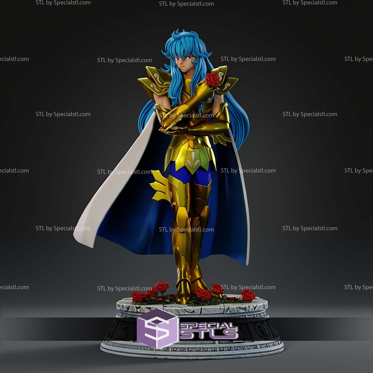 Aphrodite Of Pisces With Rose STL Files 3D Model — view 4