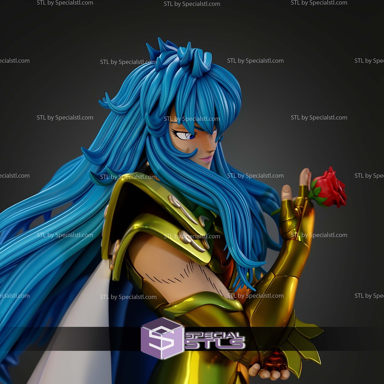 Aphrodite Of Pisces With Rose STL Files 3D Model — view 5