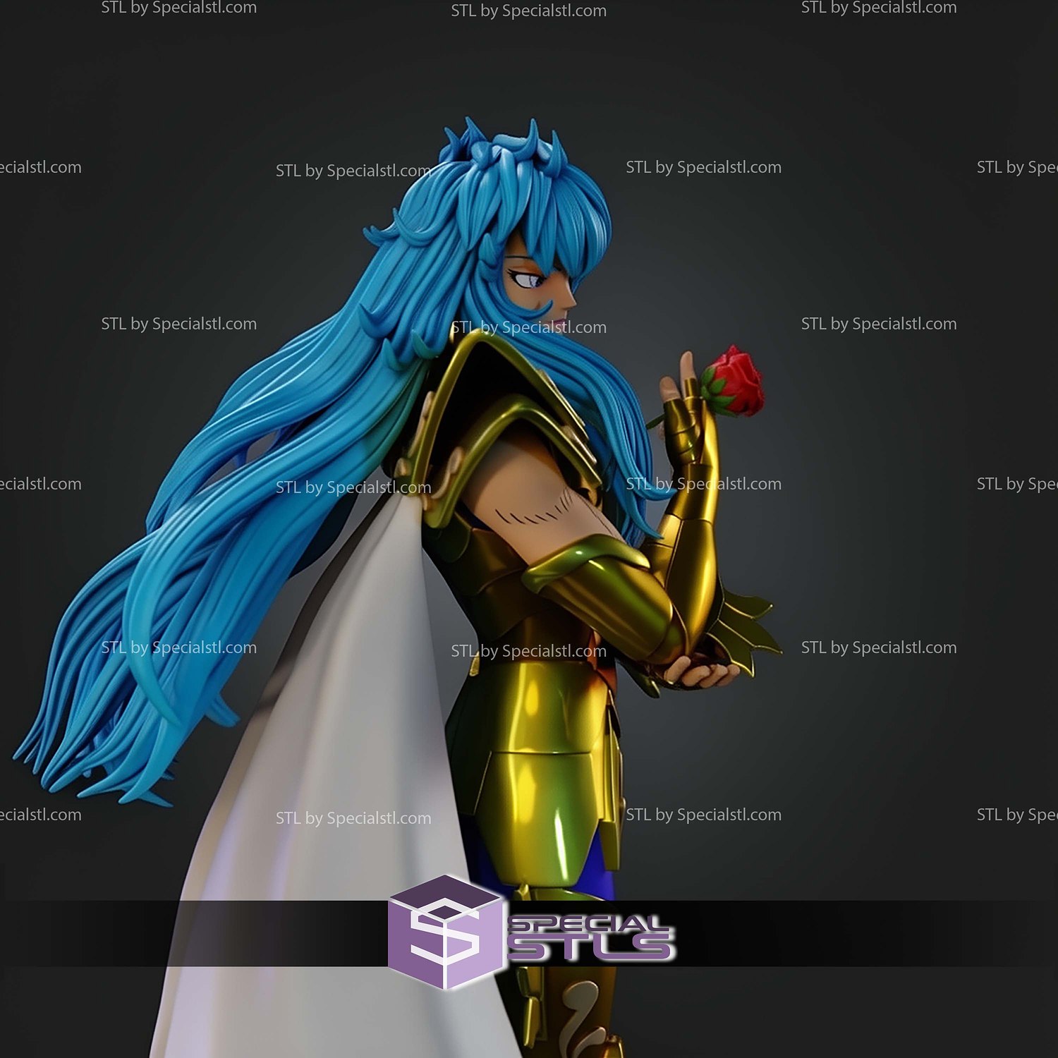 Aphrodite Of Pisces With Rose STL Files 3D Model — view 6