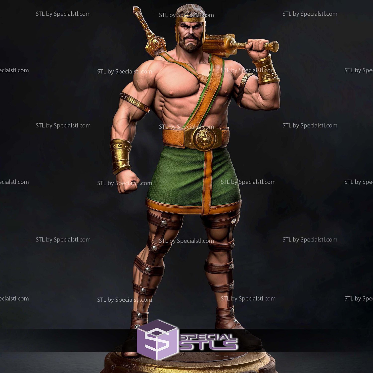 Hercules Marvel Museum Pose STL Files 3D Model — view 3