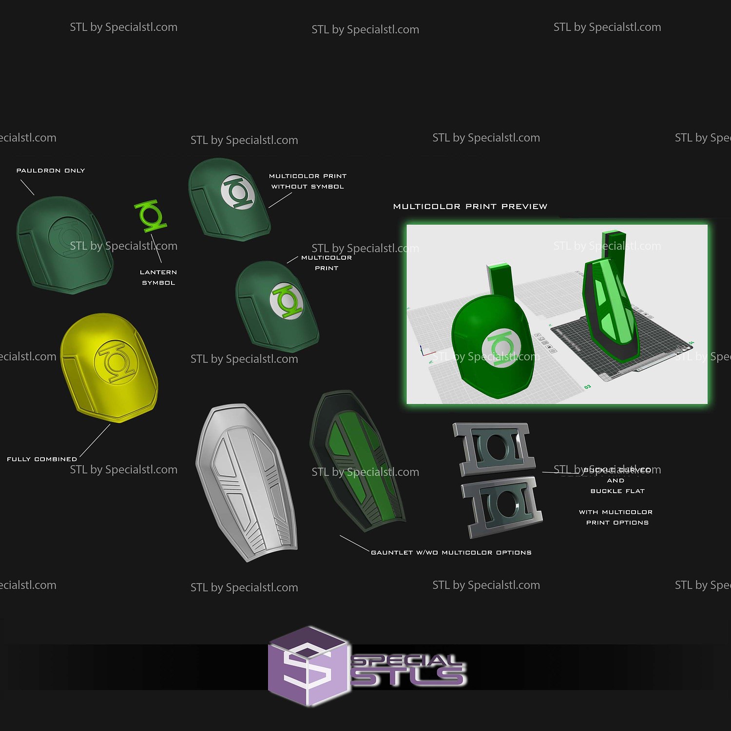 Cosplay STL Files Guy Gardner set 3D Model — view 2