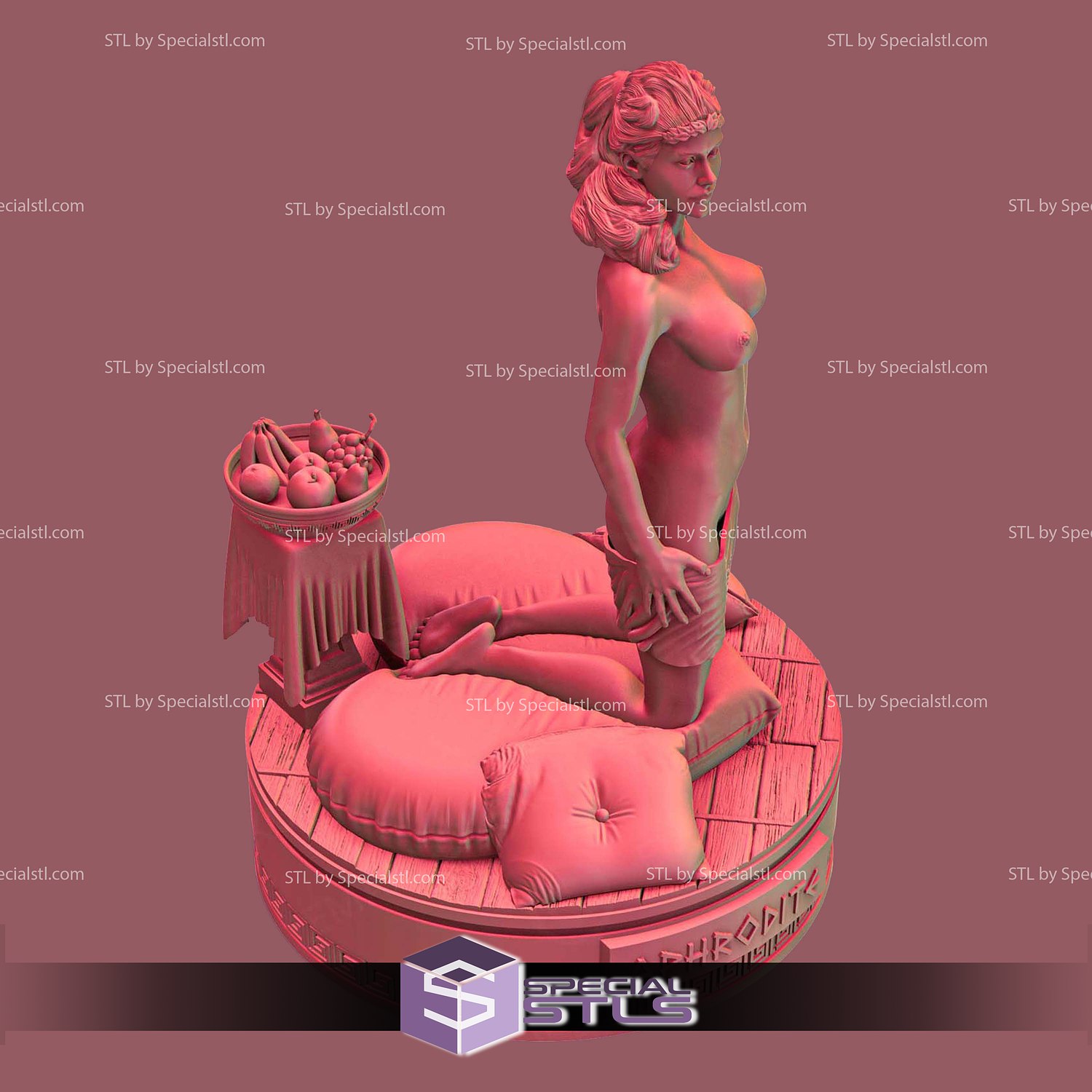 Aphrodite Goddess of beauty Geek Woman 3D Print Sculpture STL Model — view 3