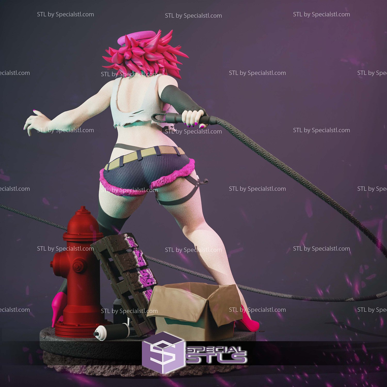 Poison Fire Police Street Fighter 3D Printer Files STL Model — view 4