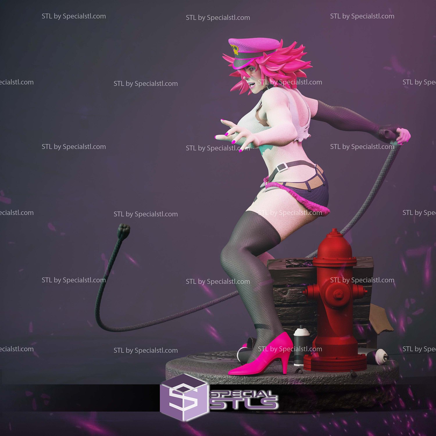 Poison Fire Police Street Fighter 3D Printer Files STL Model — view 5