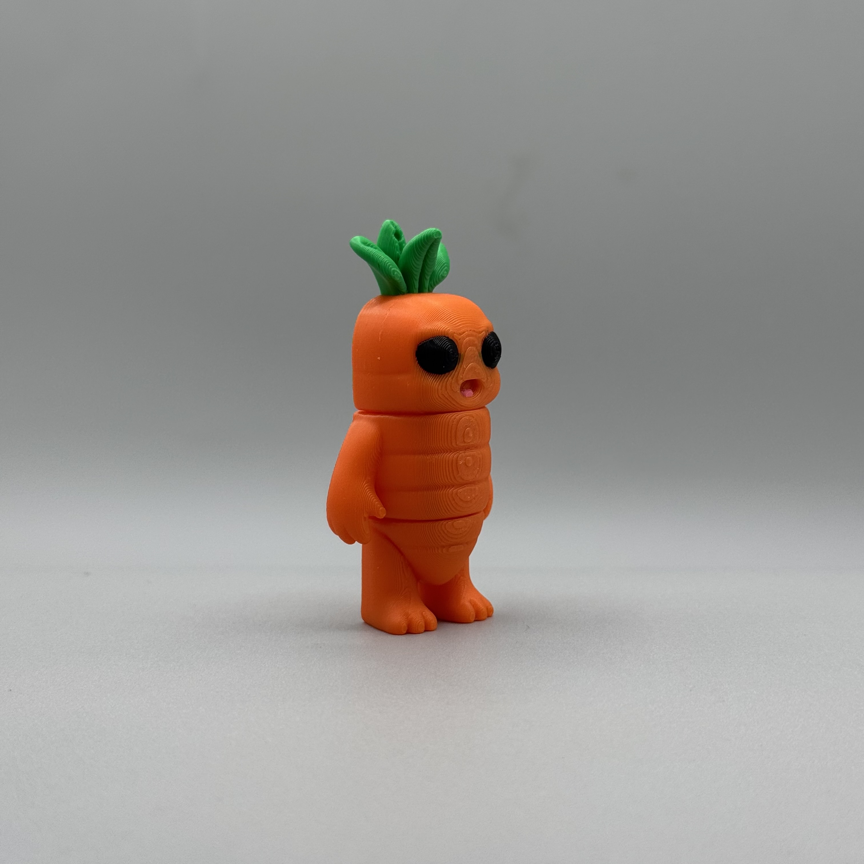 Flexy Carrot Dude + Keychain – No Supports! 3D STL Model — view 3