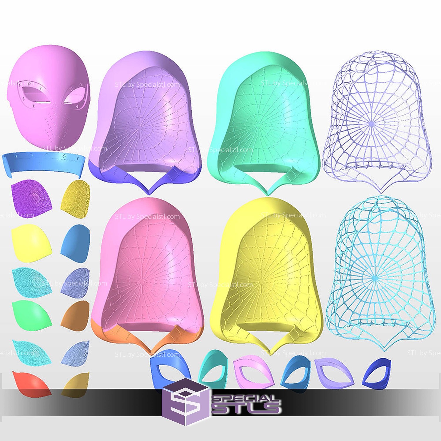 Cosplay STL Files Gwen Stacy Shell and Hood Across the Spider Verse 3D Model — view 2