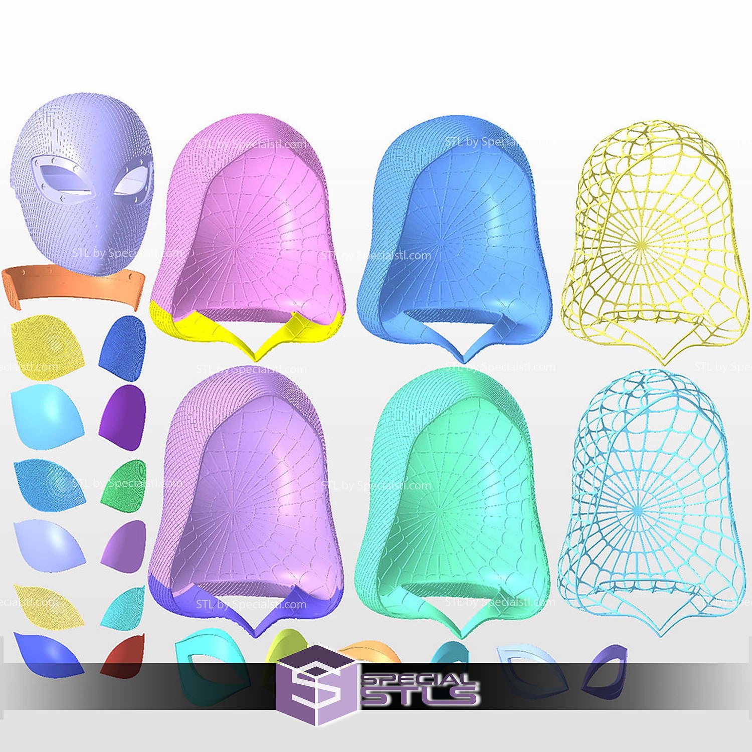 Cosplay STL Files Gwen Stacy Shell and Hood Across the Spider Verse 3D Model — view 4