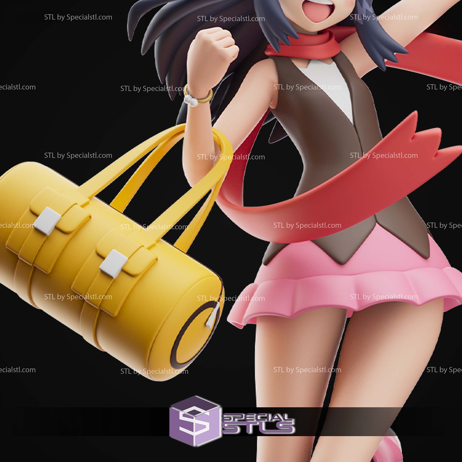 Dawn and Piplup Pokemon Digital STL Files 3D Model — view 4