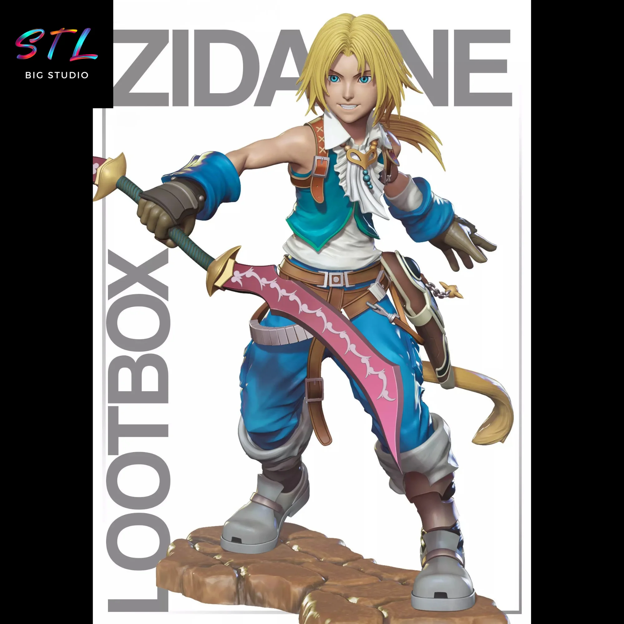 Zidane Tribal STL | Final Fantasy IX | 3D Printable Figure Model