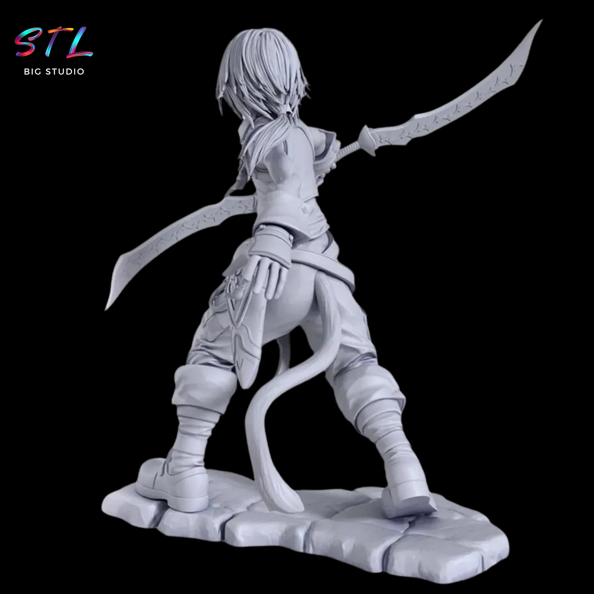 Zidane Tribal STL | Final Fantasy IX | 3D Printable Figure Model — view 3