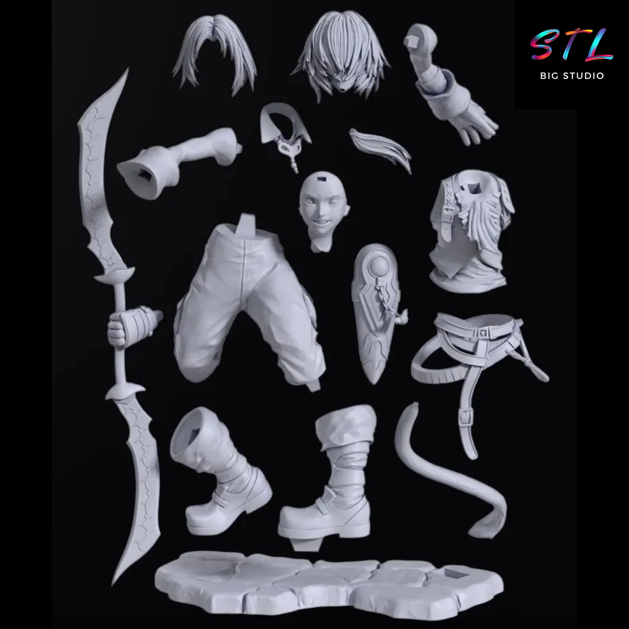 Zidane Tribal STL | Final Fantasy IX | 3D Printable Figure Model — view 4