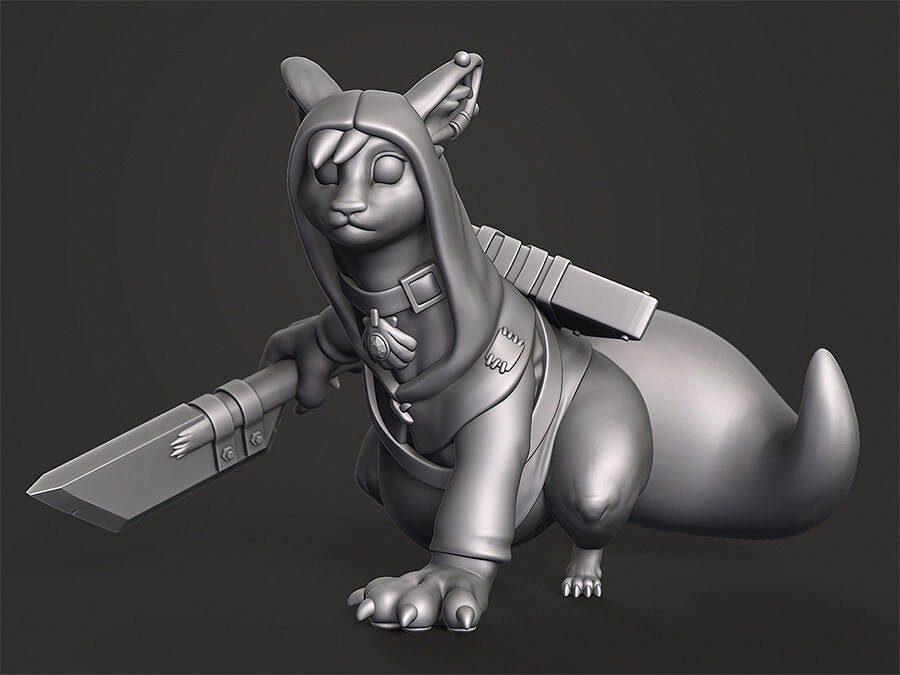 Veyluu Rogue - Custom DnD Miniature 3D OBJ Model — view 2